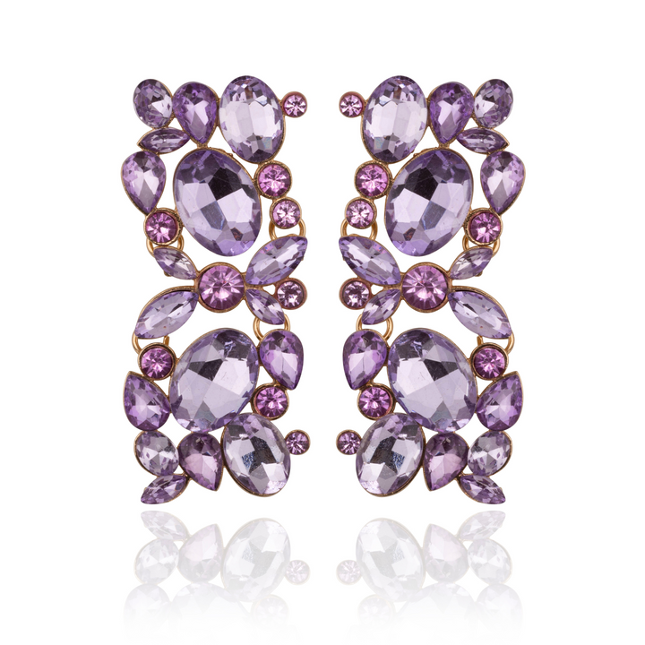 Harper Lilac Drop Crystal Statement Earrings