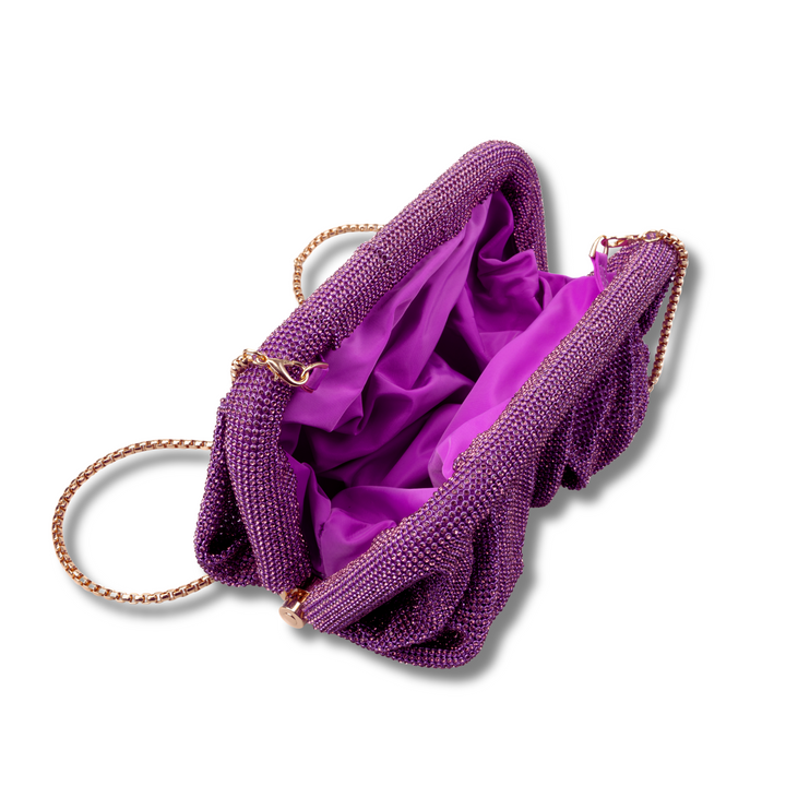 Indie Premium Lilac Crystal Statement Clutch