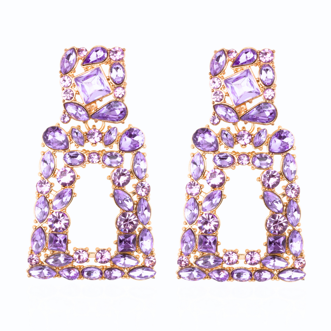 Savannah Lilac Jewelled Statement Earrings