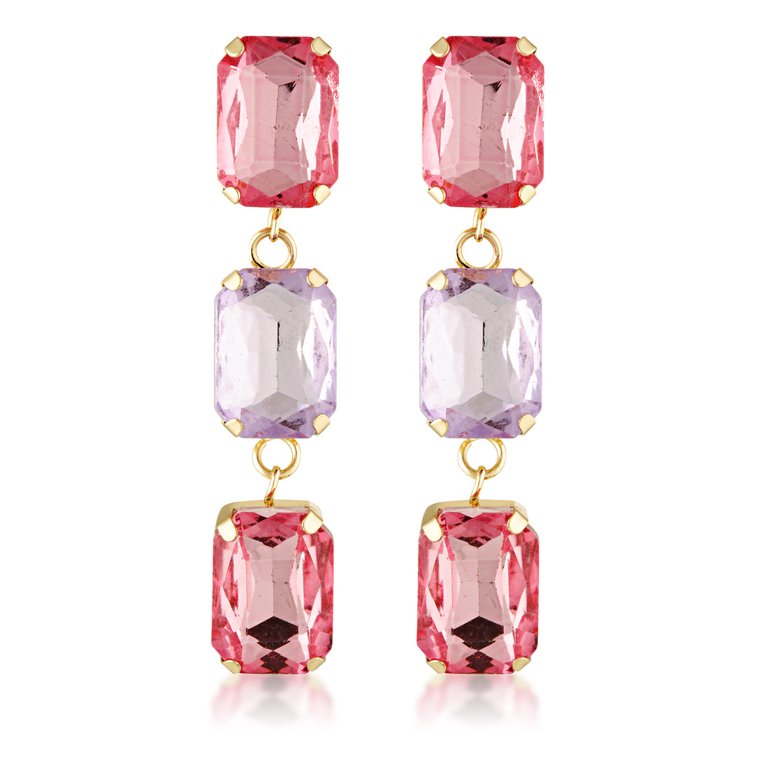 Amara Pink Lilac Crystal Statement Earrings