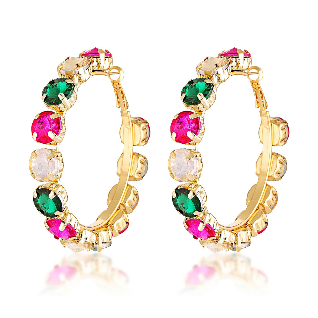 Nova Multicolour Crystal Hoop Earrings