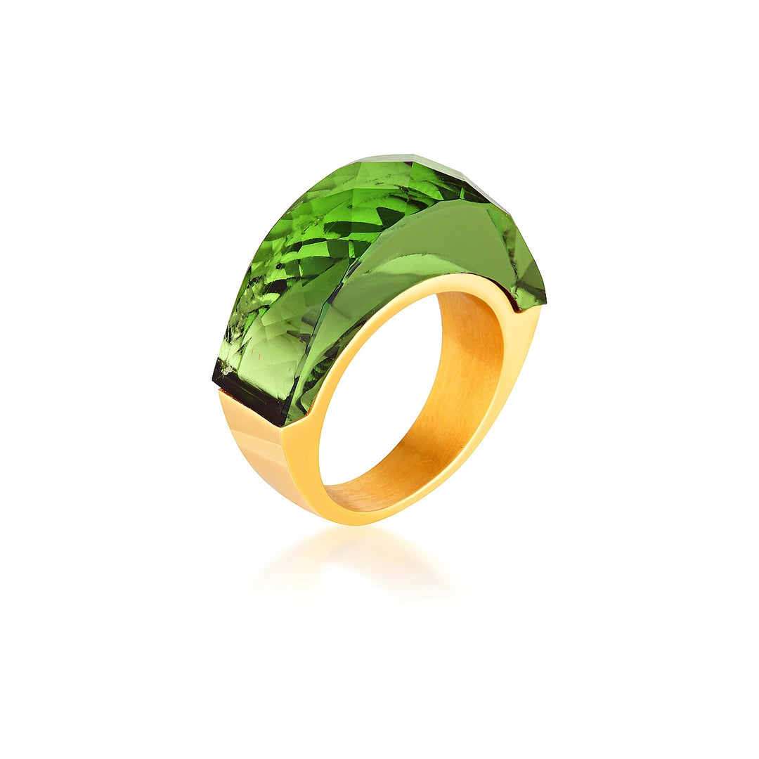 Priya Green Crystal Statement Ring