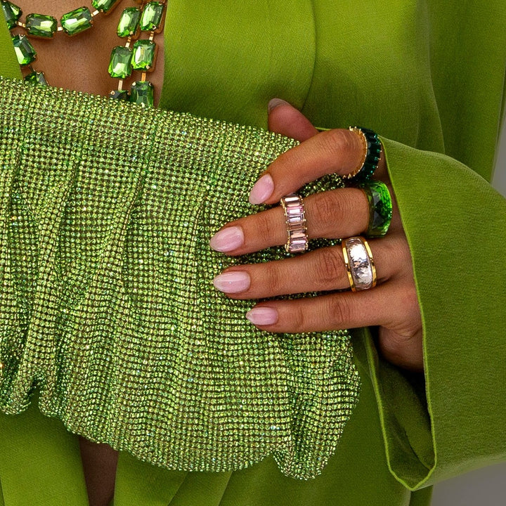 Priya Green Crystal Statement Ring