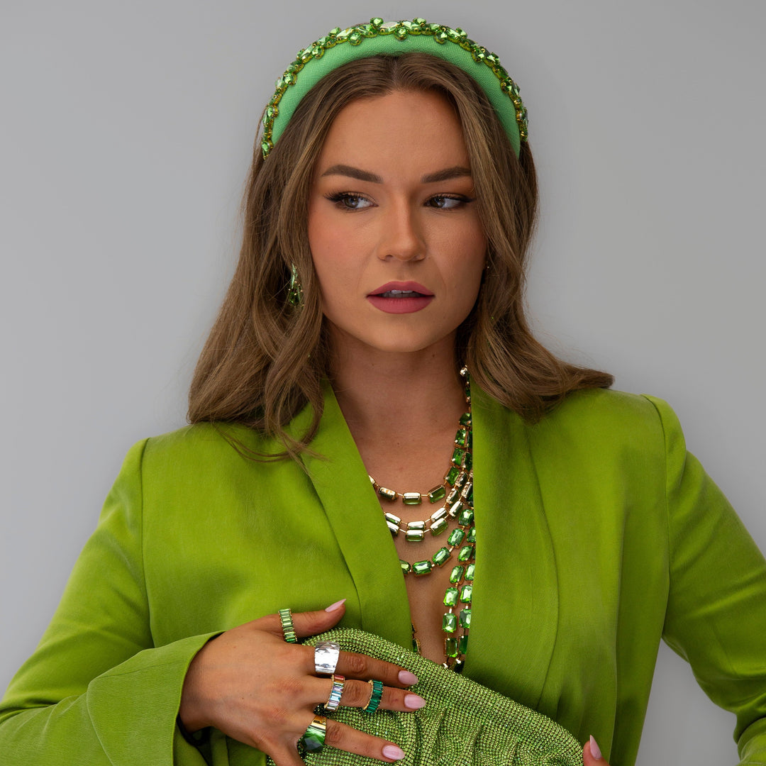 Keira Green Crystal Headband