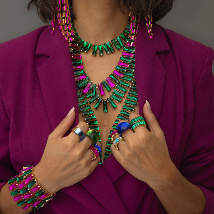 Jaya Green Crystal Statement Necklace