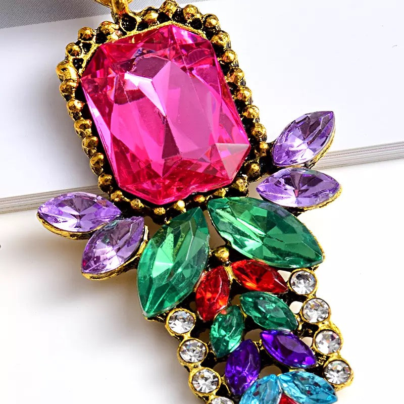 Isla Multicoloured Crystal Statement Earrings